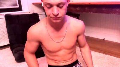 Incredible sexy twink with hard big muscles solo jerking fun - drtuber.com