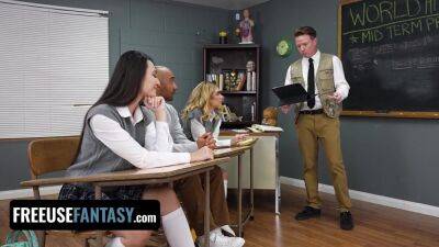 Naughty College Girl Fantasize About Hardcore Threesome In Class Pt.1 With Oliver Davis And Liz Jordan - upornia.com - Jordan