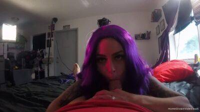Purple haired girlfriend likes to be fucked hard - sexu.com
