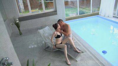 I Fucked Her Finally - Hard sex after a swim in the pool - hotmovs.com - Czech Republic