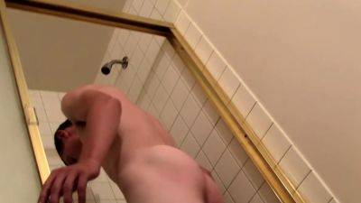 Cute twink pissing all over the shower and jacking hard - drtuber.com
