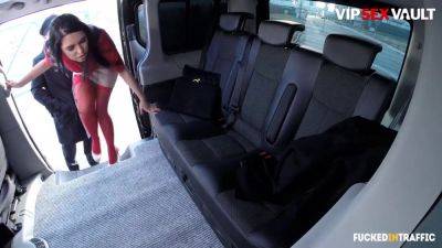 Lady - Busty Russian Lady gets her natural tits fucked hard in a hot van ride - sexu.com - Russia