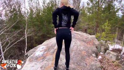 Black Bull In Blonde Blowjob Dick And Hard Pussy Fuck In The Forest 8 Min - hclips.com
