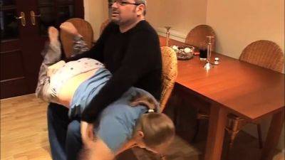 hard spanking of stepdaughter's fat ass - drtuber.com
