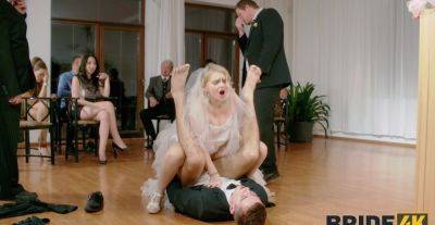 Blonde bride shares intimate hardcore sex on her wedding day - alphaporno.com